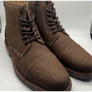 Dockers Mens Rawls Rugged Lace-up Synthetic Leather Lugged Sole Cap Toe Boot M11